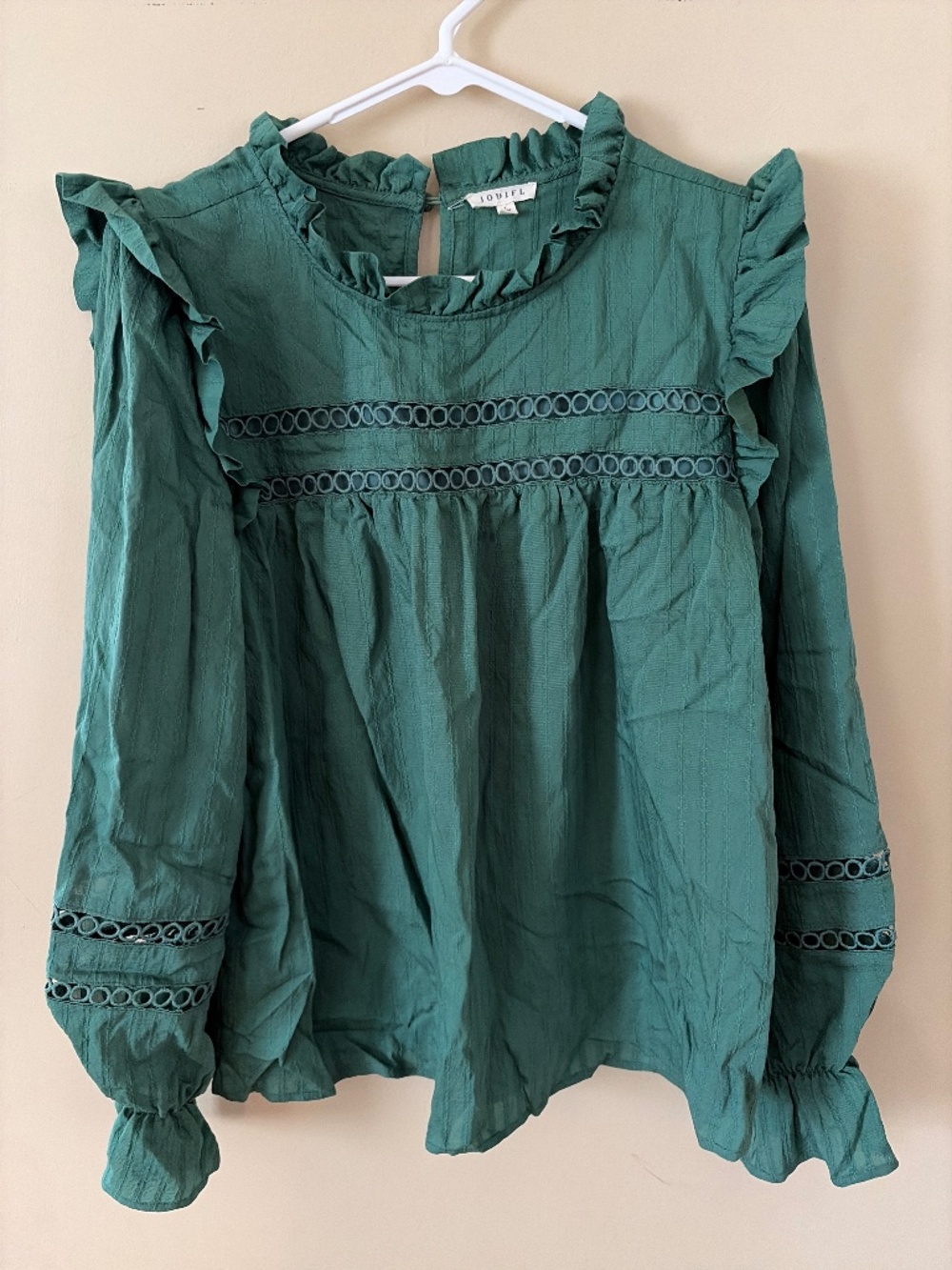 Green Ruffle blouse